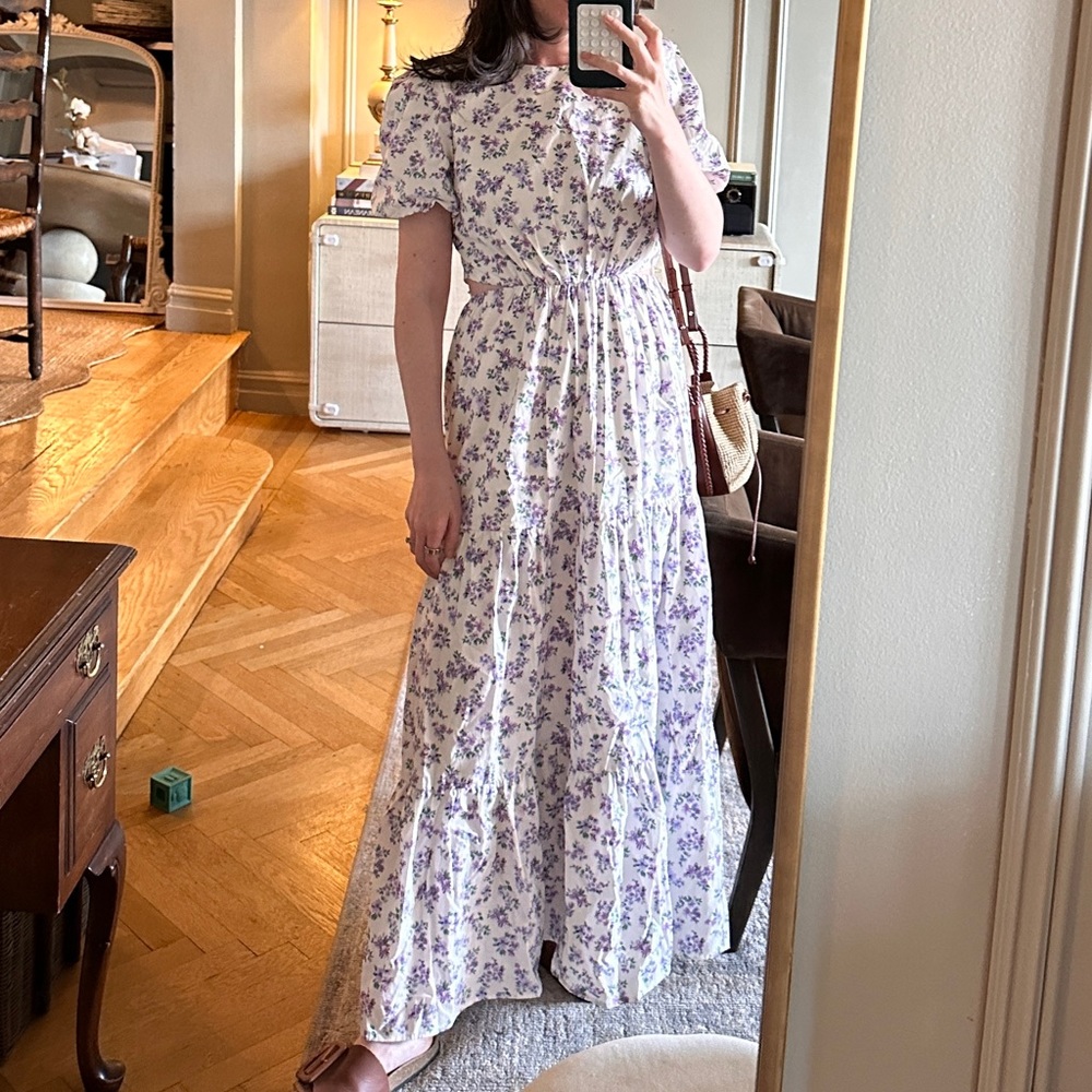 WAYF Plaza Cutout Tier Maxi Dress